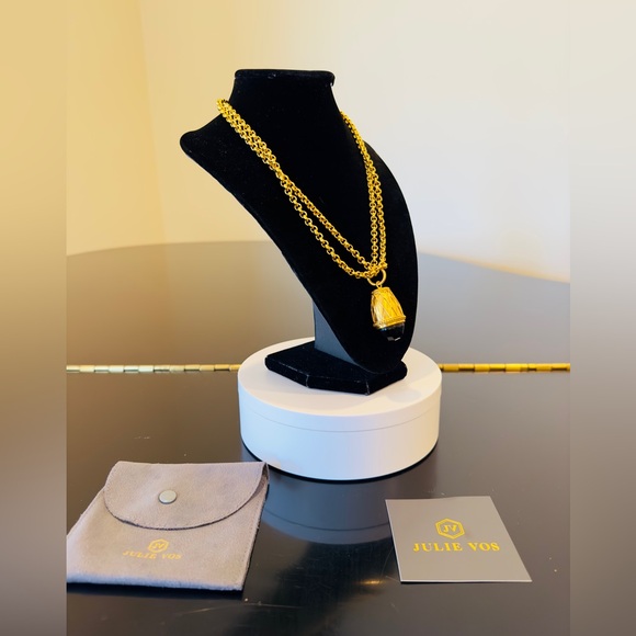 NWT Authentic Rare Luxury Minimalist Julie Vos Sapphire Blue Statement Necklace - Picture 6 of 17